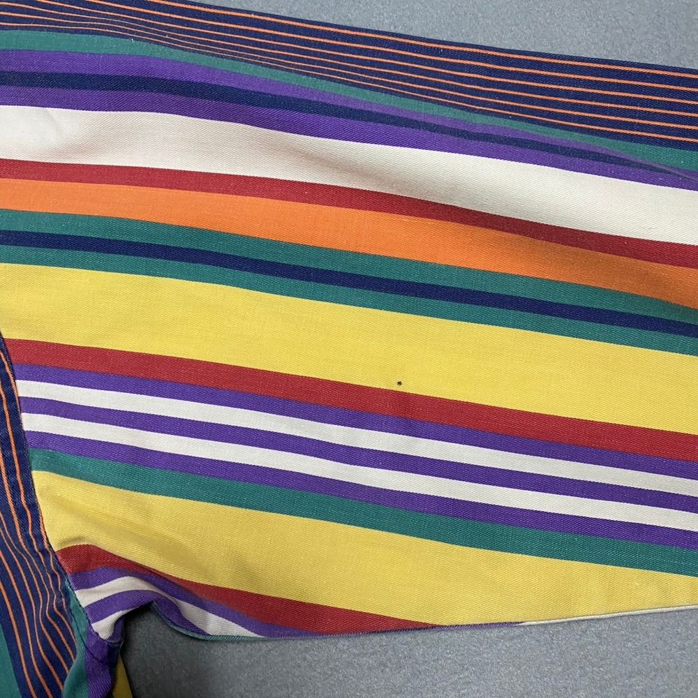 Vintage Brittania Mens Multicolor Striped Button Down Shirt Cotton Size S 90s - Picture 7 of 8